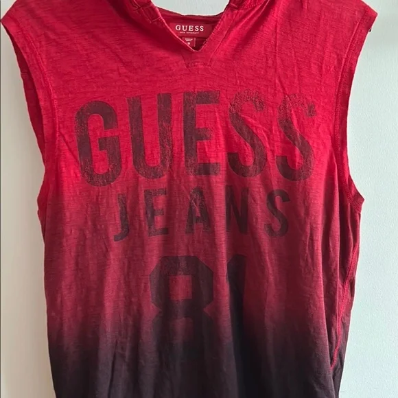 Guess Red and Black Hooded No Sleeveless Top excellent conditions - Picture 5 of 7